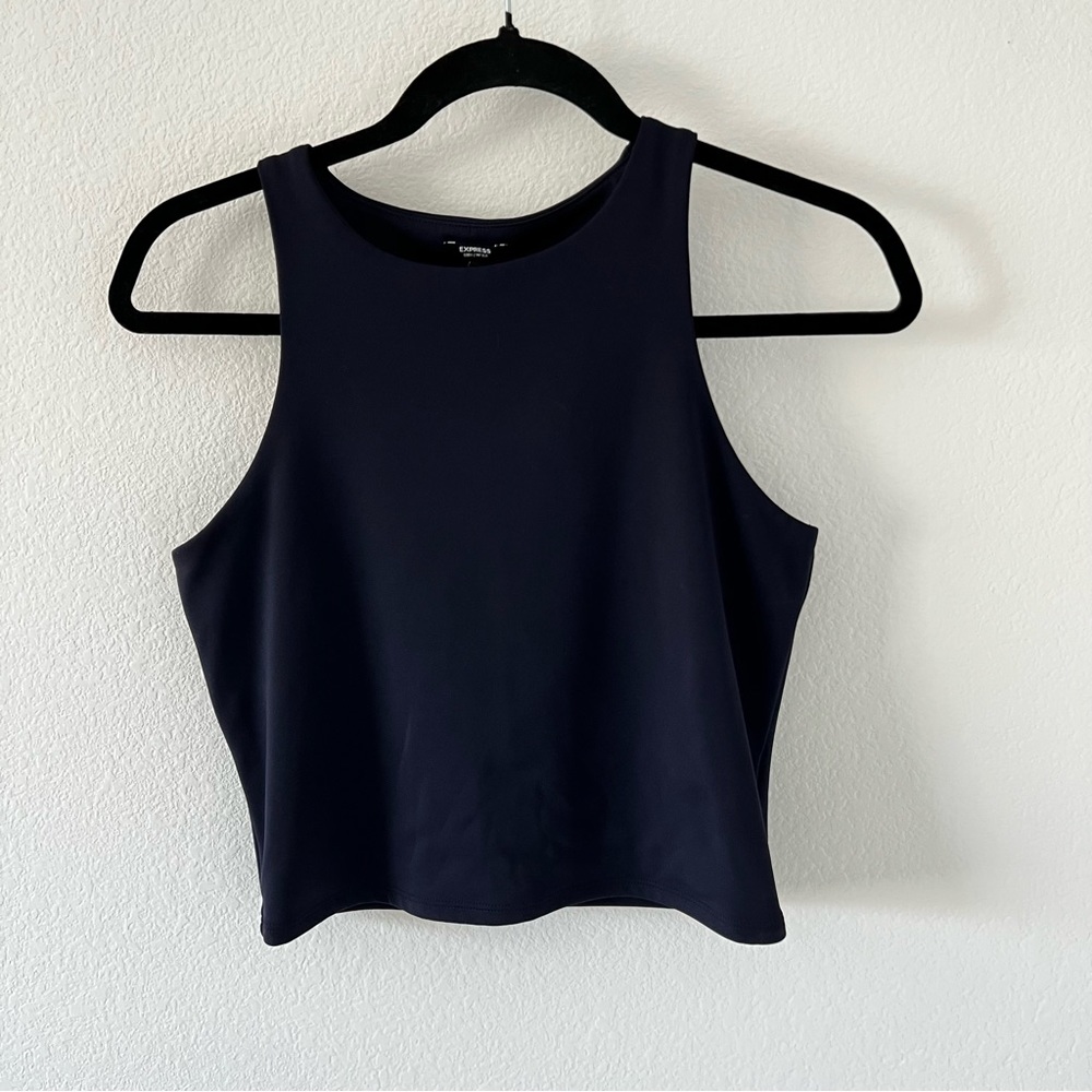 EXPRESS body contour high neck cropped tank